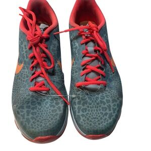 Nike Gray and Orange Dual Fusion Blue Coral Running Shoes size 8